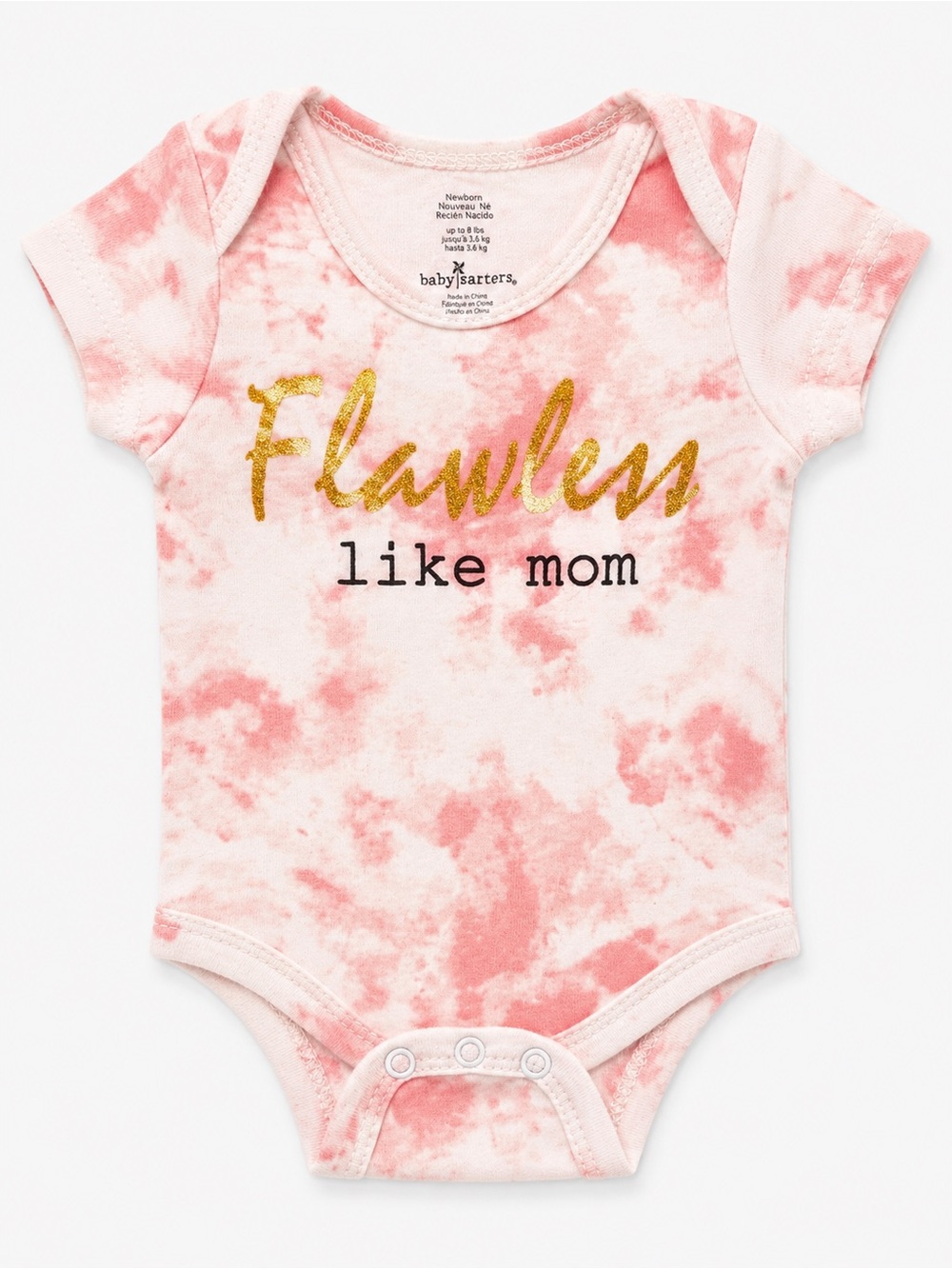 Baby Starters Pink Tie-Dye "Flawless Like Mom" One-Piece